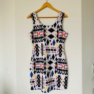 GB Gianni Bini Fitted dress geometric pattern